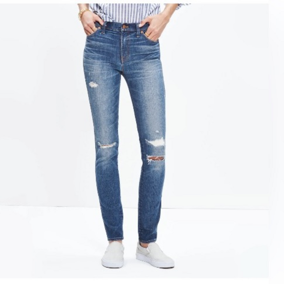 Madewell 9" High-Rise Skinny Jeans in Blue - Picture 1 of 5